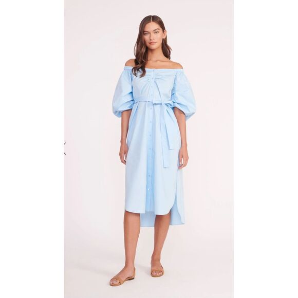 NWT STAUD REESE DRESS FRENCH BLUE SIZE S $395 - Picture 1 of 16